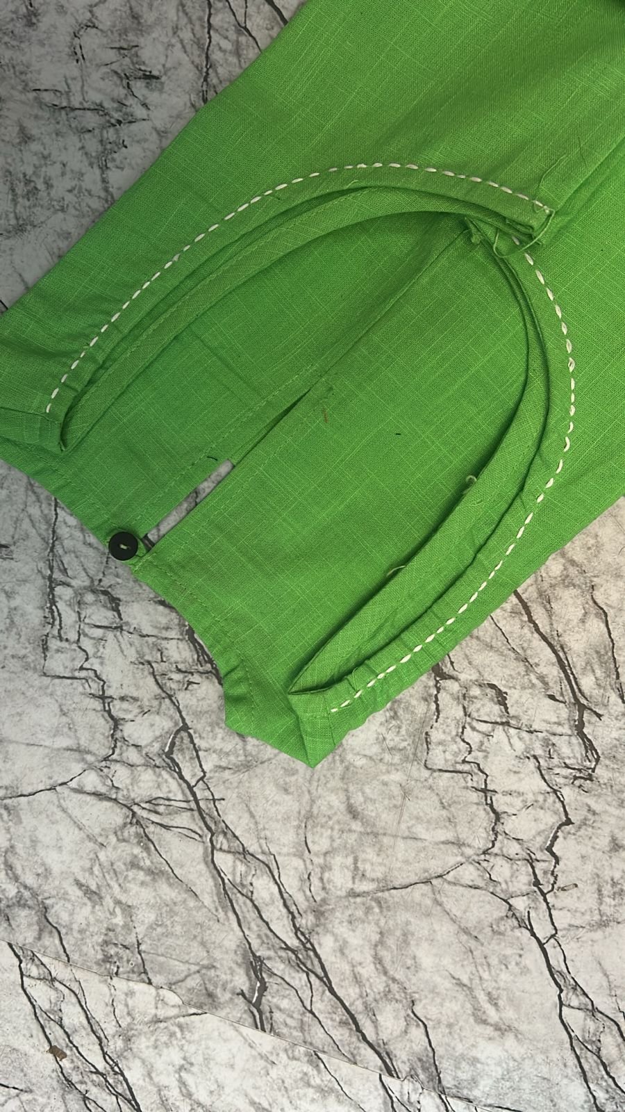 Green Cotton A-Line Halter Neck Co-Ord Set